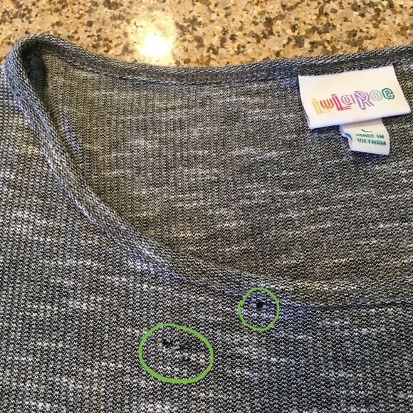 Lularoe Large Heather Grey Box Shaped Tunic Top Short Dolman Sleeves - Picture 7 of 12